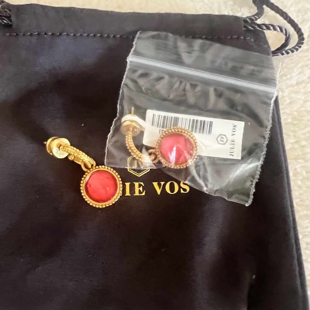 Julie Vos Gold Medallion Earrings
